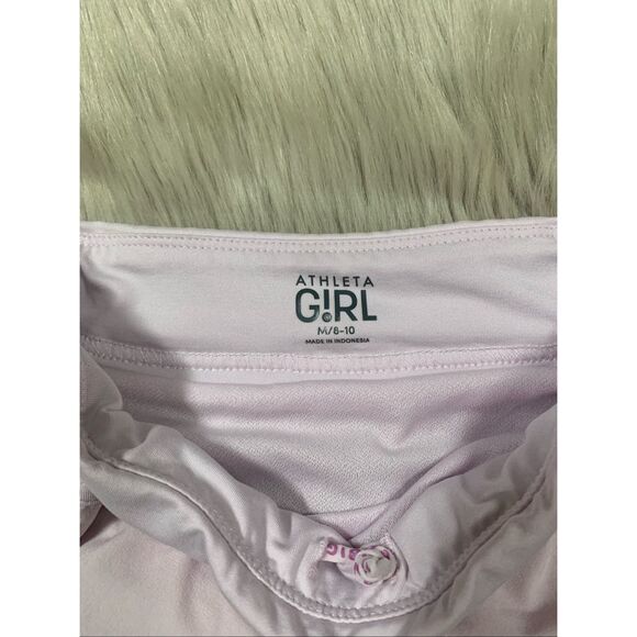 Athleta Girls Running Shorts Inner Liner Zip Pocket Stretch Knit Gym M - Picture 3 of 8